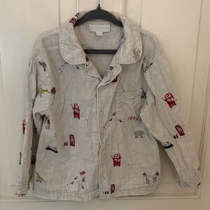 The Little White Company London Patterned Button Down Shirt